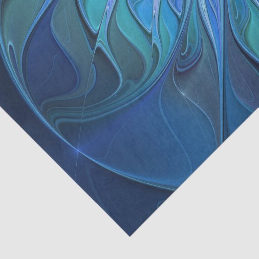 Blauw ventilatorpatroon, Abstracte fractale kunst Tissuepapier (Detail)