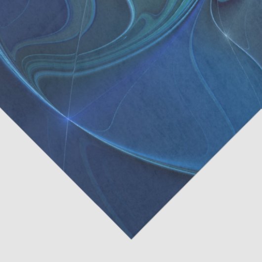 Blauw ventilatorpatroon, Abstracte fractale kunst Tissuepapier (Detail)