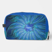 Blauw ventilatorpatroon, Abstracte fractale kunst Toilettasje (Voorkant)