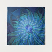 Blauw ventilatorpatroon, Abstracte fractale kunst Wandkleed (Voorkant (horizontaal))