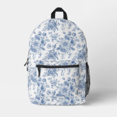 Blauw ventilatorpatroon bedrukte rugzak (Voorkant)