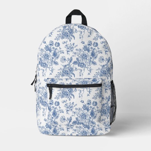 Blauw ventilatorpatroon bedrukte rugzak (Voorkant)