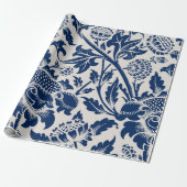 blauw ventilatorpatroon cadeaupapier (Uitgerold)