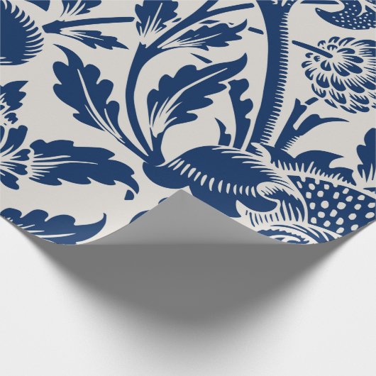 blauw ventilatorpatroon cadeaupapier (Hoek)