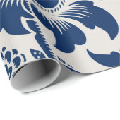 blauw ventilatorpatroon cadeaupapier (Rol Hoek)