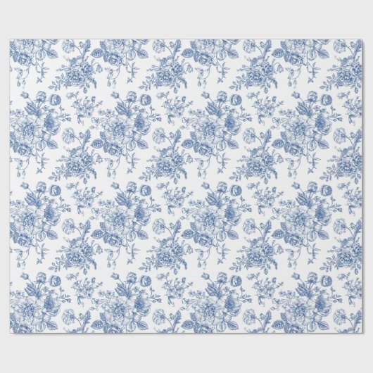 Blauw ventilatorpatroon cadeaupapier (Vlak)