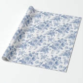 Blauw ventilatorpatroon cadeaupapier (Uitgerold)