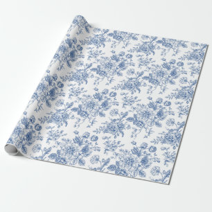 Blauw ventilatorpatroon cadeaupapier