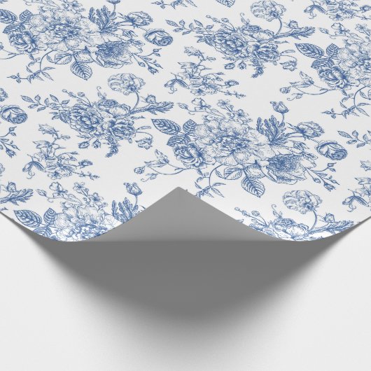 Blauw ventilatorpatroon cadeaupapier (Hoek)