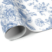 Blauw ventilatorpatroon cadeaupapier (Rol Hoek)