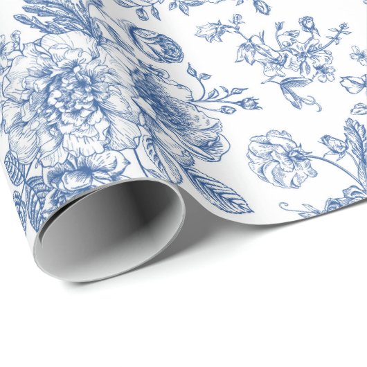 Blauw ventilatorpatroon cadeaupapier (Rol Hoek)