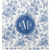 Blauw ventilatorpatroon douchegordijn (Voorkant)