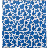 Blauw ventilatorpatroon - Groot schoengordijn Douchegordijn (Voorkant)