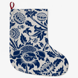 blauw ventilatorpatroon grote kerstsok