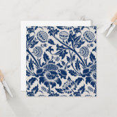 blauw ventilatorpatroon kaart (Voorkant / Achterkant in situ)