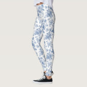 Blauw ventilatorpatroon leggings (Links)