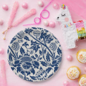 blauw ventilatorpatroon papieren bordje (Feest)