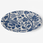 blauw ventilatorpatroon papieren bordje (Gekanteld)