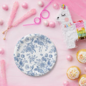 Blauw ventilatorpatroon papieren bordje (Feest)