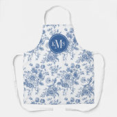 Blauw ventilatorpatroon schort (Voorkant)