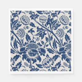 blauw ventilatorpatroon servet