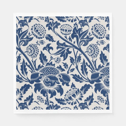 blauw ventilatorpatroon servet (Voorkant)