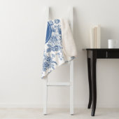 Blauw ventilatorpatroon sherpa deken (In situ)