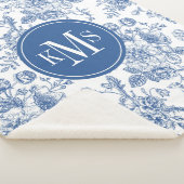 Blauw ventilatorpatroon sherpa deken (3/4)