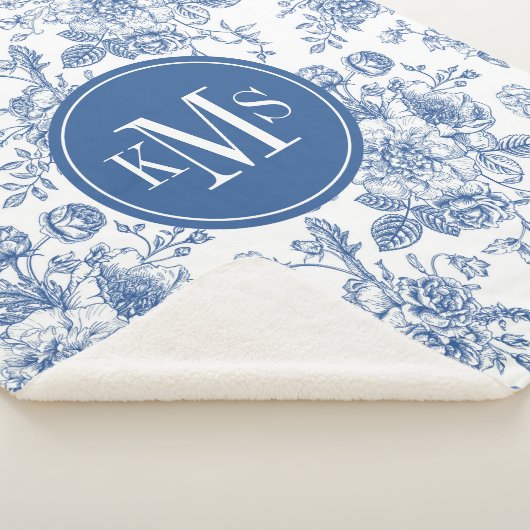 Blauw ventilatorpatroon sherpa deken (3/4)