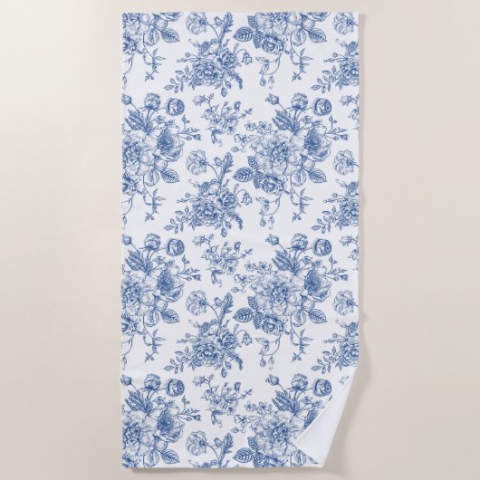 Blauw ventilatorpatroon strandlaken (Voorkant)
