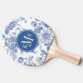 Blauw ventilatorpatroon tafeltennisbatje (Zijkant)