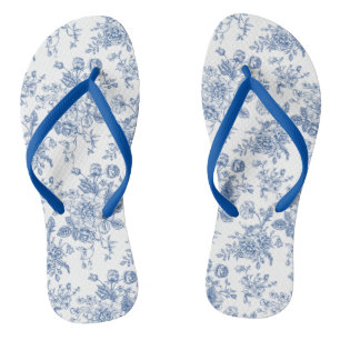 Blauw ventilatorpatroon teenslippers