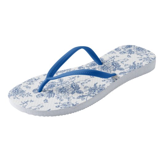 Blauw ventilatorpatroon teenslippers (Schuin)