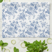 Blauw ventilatorpatroon theedoek (Gevouwen)