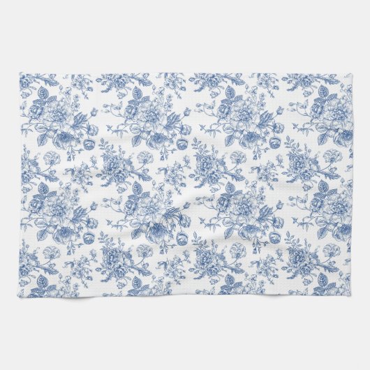 Blauw ventilatorpatroon theedoek (Horizontaal)