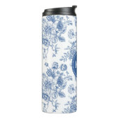 Blauw ventilatorpatroon thermosbeker (Gedraaid links)