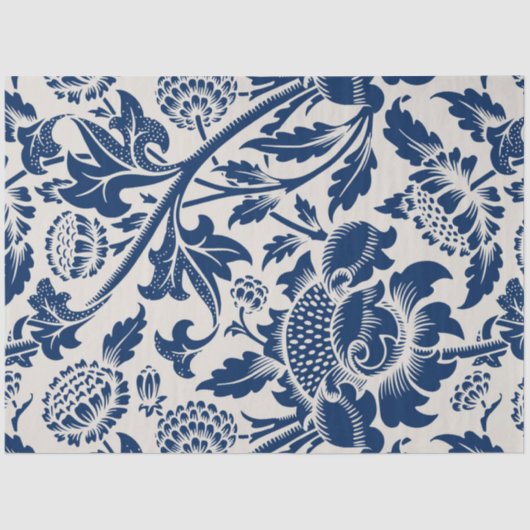  blauw ventilatorpatroon tissuepapier (Voorkant)