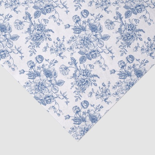 Blauw ventilatorpatroon tissuepapier (Detail)