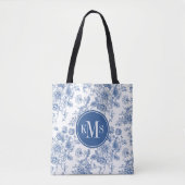 Blauw ventilatorpatroon tote bag (Voorkant)