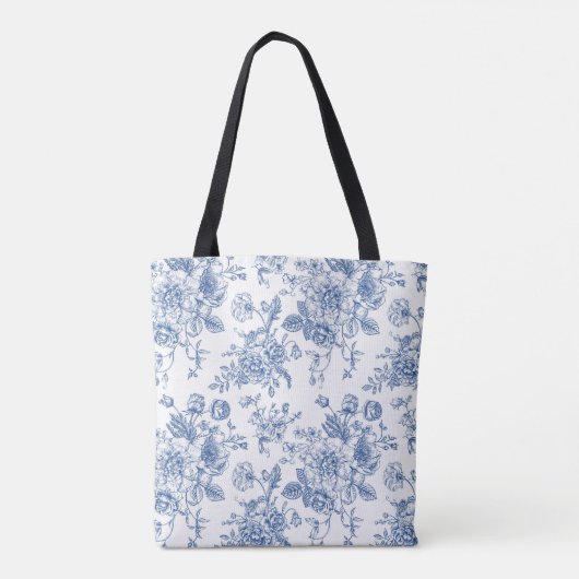 Blauw ventilatorpatroon tote bag (Achterkant)