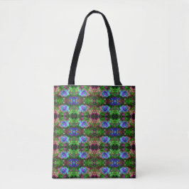 Blauw ventilatorpatroon tote bag