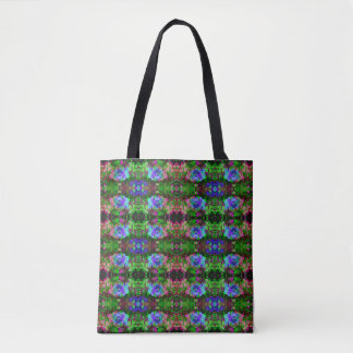 Blauw ventilatorpatroon tote bag