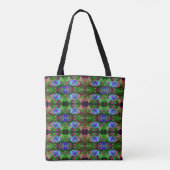 Blauw ventilatorpatroon tote bag (Achterkant)