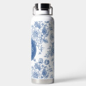 Blauw ventilatorpatroon waterfles (Achterkant)