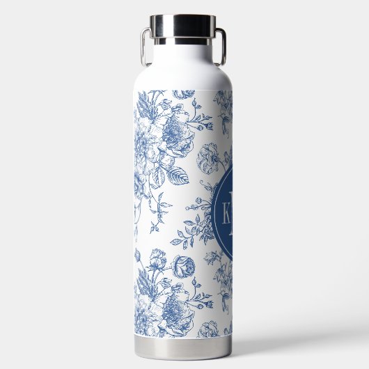 Blauw ventilatorpatroon waterfles (Voorkant)