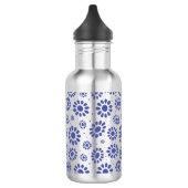 blauw ventilatorpatroon waterfles  (Links)