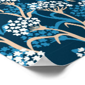 Blauw ventilatortekenpatroon poster (Hoek)