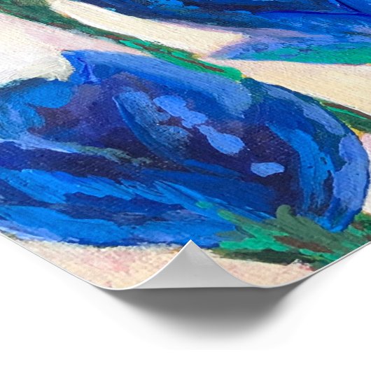 Blauw ventilatorverf poster (Hoek)