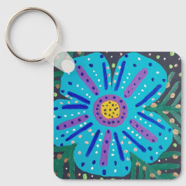 Blauw ventilatorverf sleutelhanger