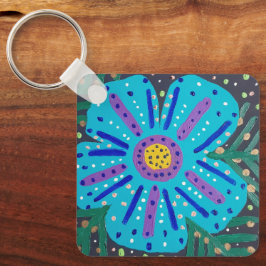 Blauw ventilatorverf sleutelhanger